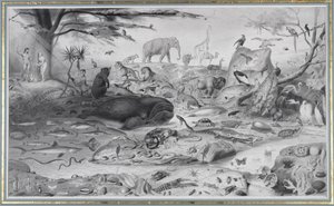 Adam and Eve and the Animals by Edouard Travies